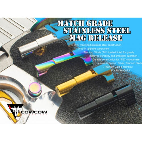 CowCow Match Grade Stainless Steel Mag Release (Silver / Black / Gold / Rainbow)