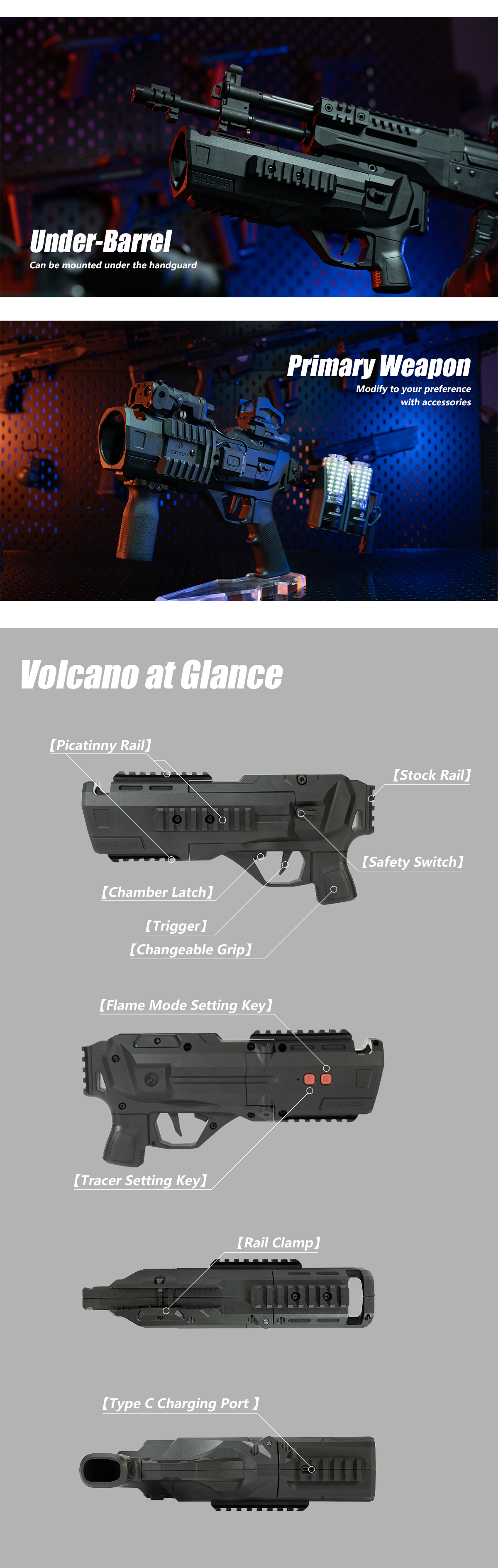 Acetech Volcano Tracer 40mm Grenade Launcher (Standard Version)