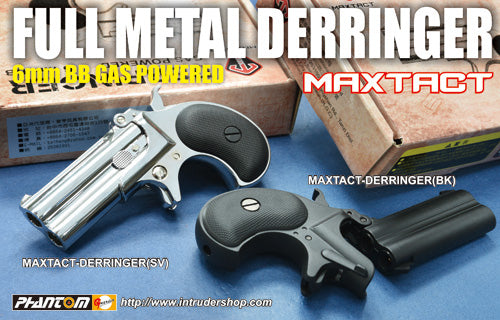 MAXTACT DERRINGER FULL METAL GAS GUN (SILVER)