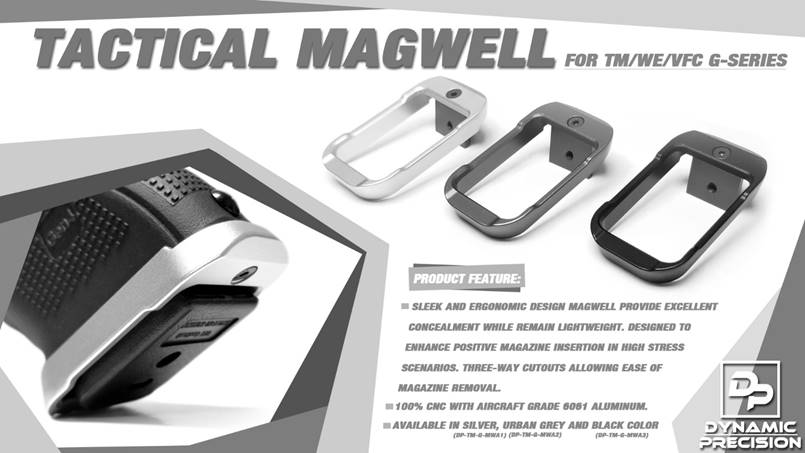 DP Tactical Magwell (Type A) For MARUI/WE/VFC G-Series (Grey)